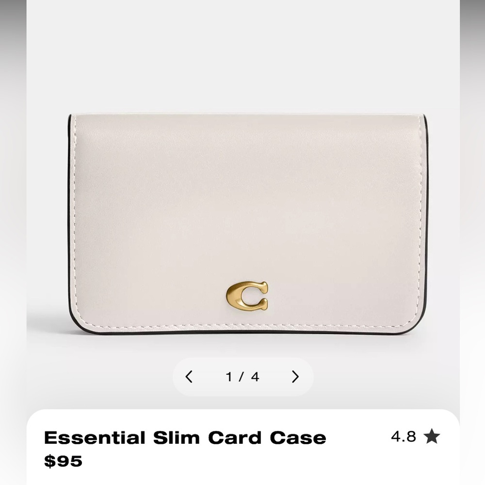 Coach Chalk and Brass Card Holder